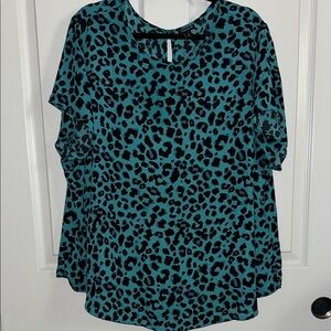 Torrid Blue Boxy Short Sleeve Blouse